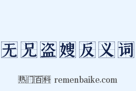 无兄盗嫂反义词是什么意思的图片